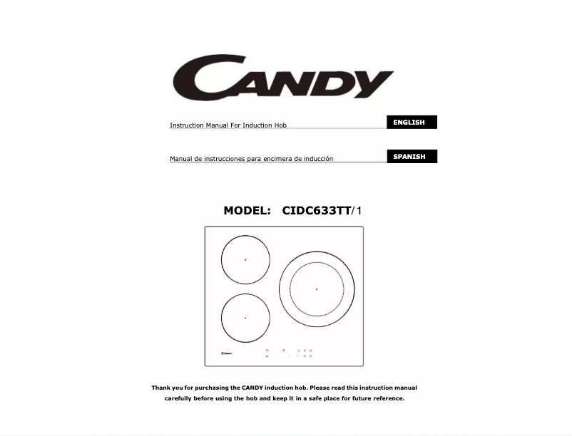 Page 1 de la notice Manuel utilisateur Candy CIDC633TT/1