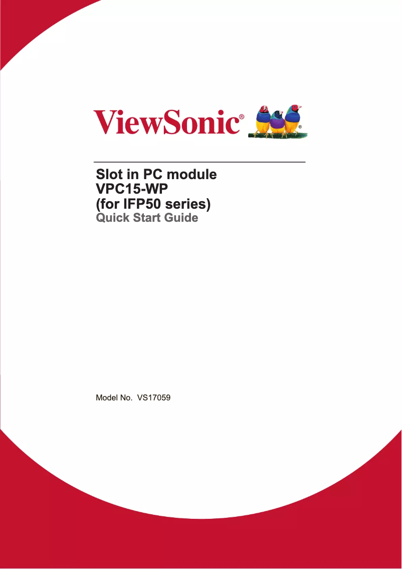 Page n°1 - Mode d'emploi Viewsonic VPC15-WP