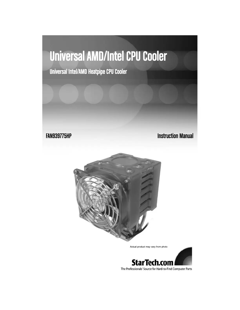Page 1 de la notice Manuel utilisateur StarTech.com FAN939775HP