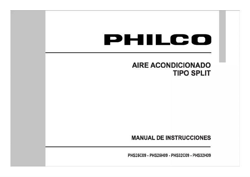 Page n°1 - Manuel utilisateur Philco PHS32C09
