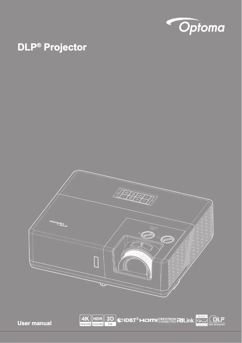 Page n°1 - Manuel utilisateur Optoma ZU607TST