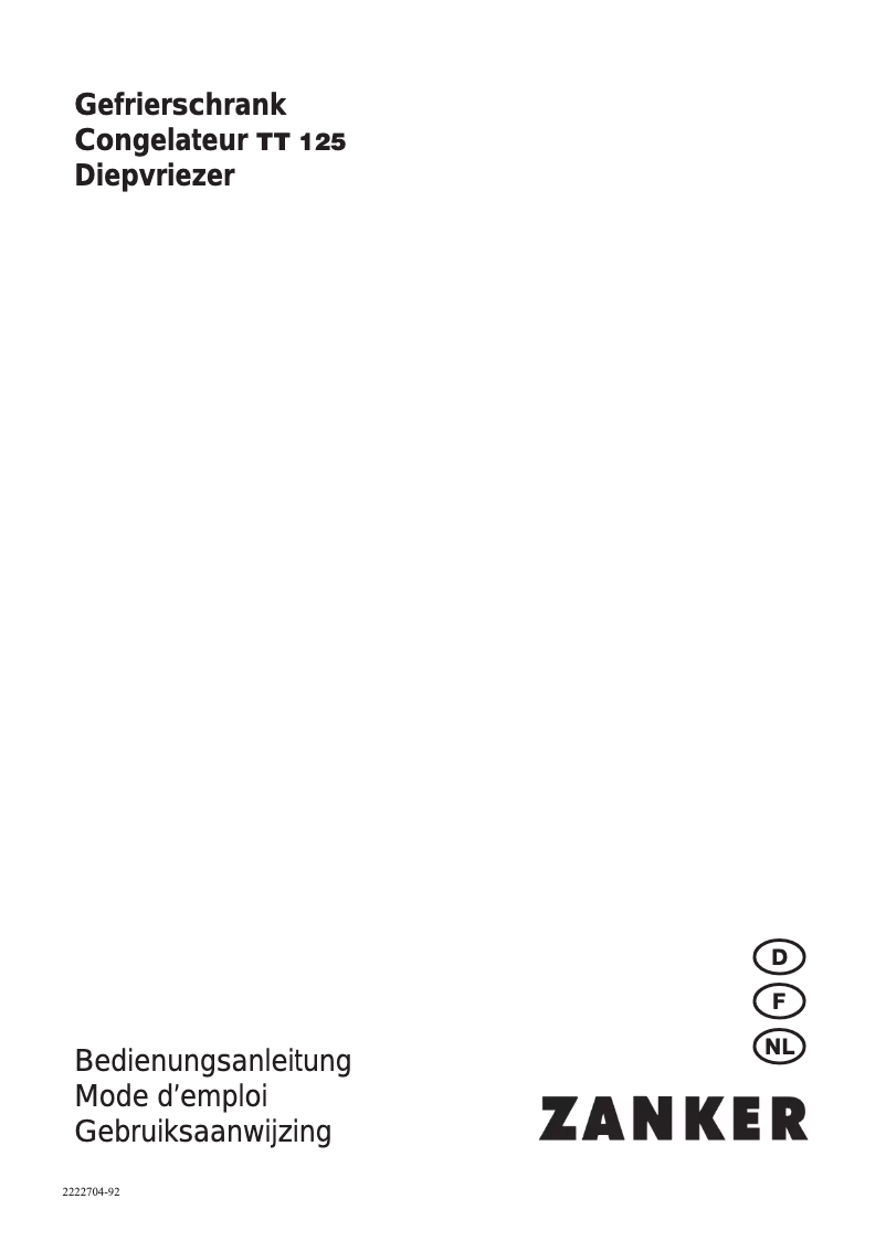 Page 1 de la notice Manuel utilisateur Zanker TT 125