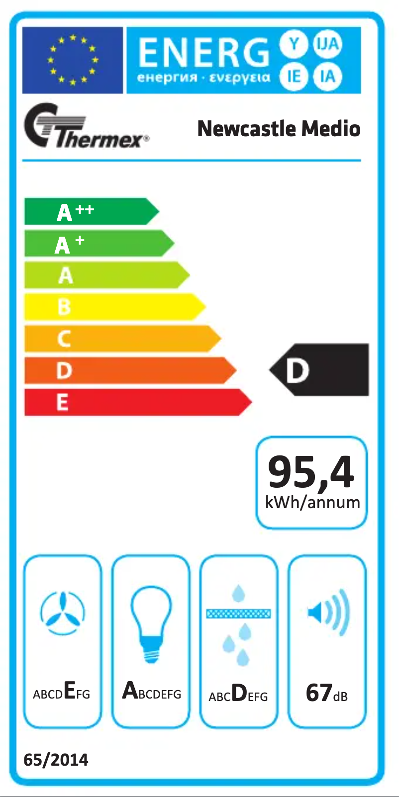 Page n°1 - Label énergétique Thermex Newcastle Medio