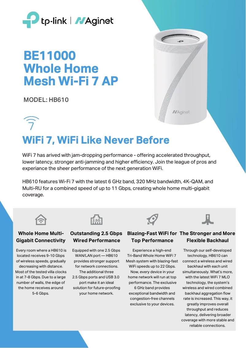 Page 1 de la notice Fiche technique TP-Link HB610