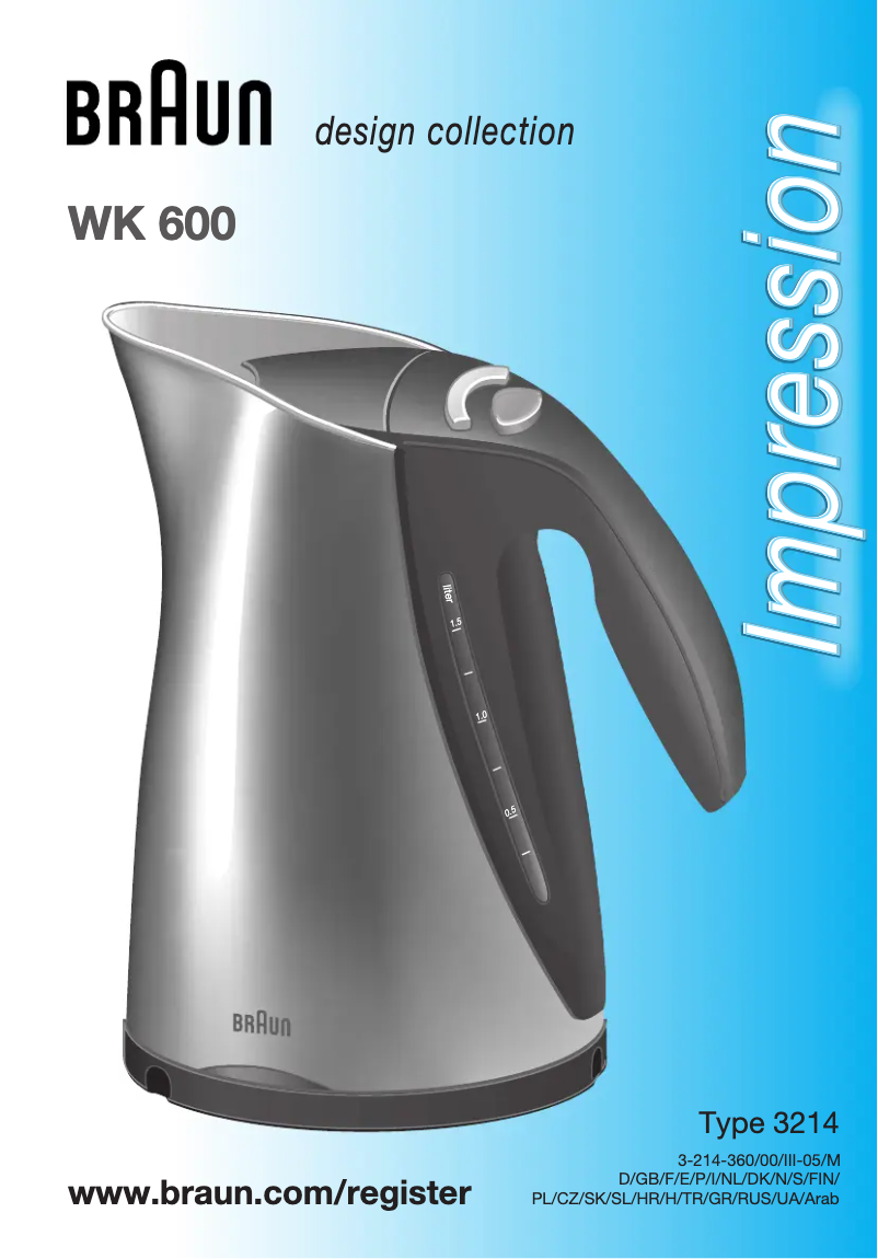 Page 1 de la notice Manuel utilisateur Braun WK 600