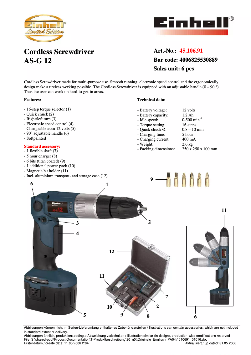 Page 1 de la notice Manuel utilisateur Global AS-G 12