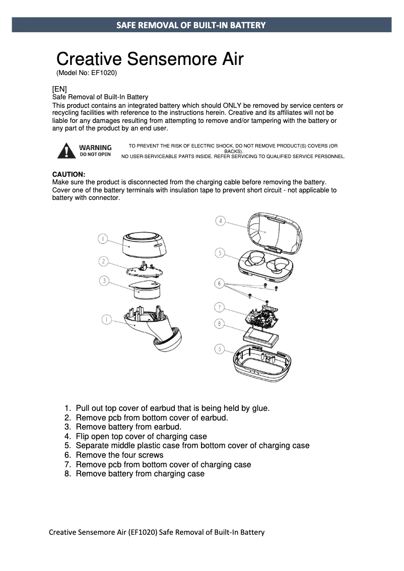 Page 1 de la notice Manuel utilisateur Creative Sensemore Air