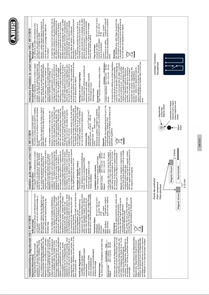 Image de la première page du manuel de l'appareil MK1310W