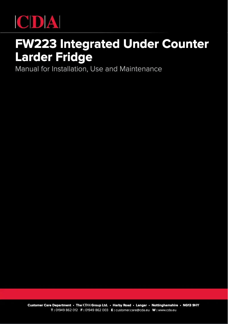 Image de la première page du manuel de l'appareil FW223