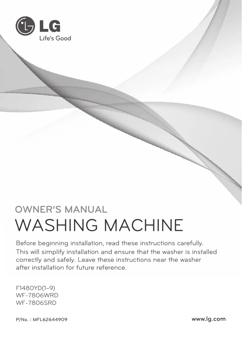 Page 1 de la notice Manuel utilisateur LG F1480YD6