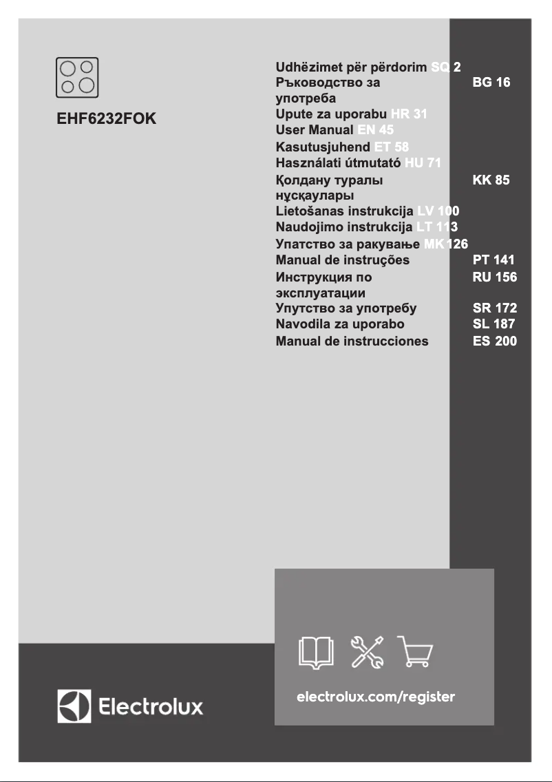 Image de la première page du manuel de l'appareil EHF6232FOK