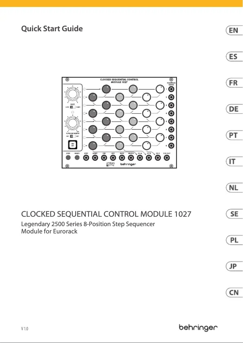 Page n°1 - Guide de démarrage rapide Behringer Clocked Sequential Control Module 1027
