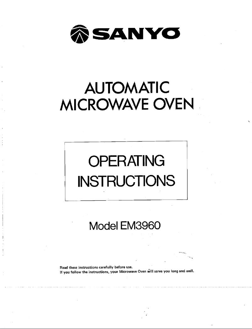 Page n°1 - Manuel utilisateur Sanyo EM-3960