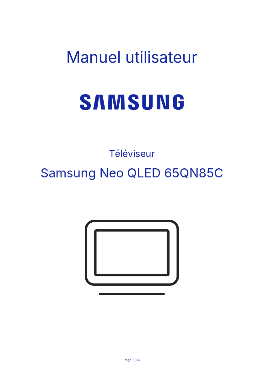 Page n°1 - Manuel utilisateur Samsung Neo QLED 65QN85C