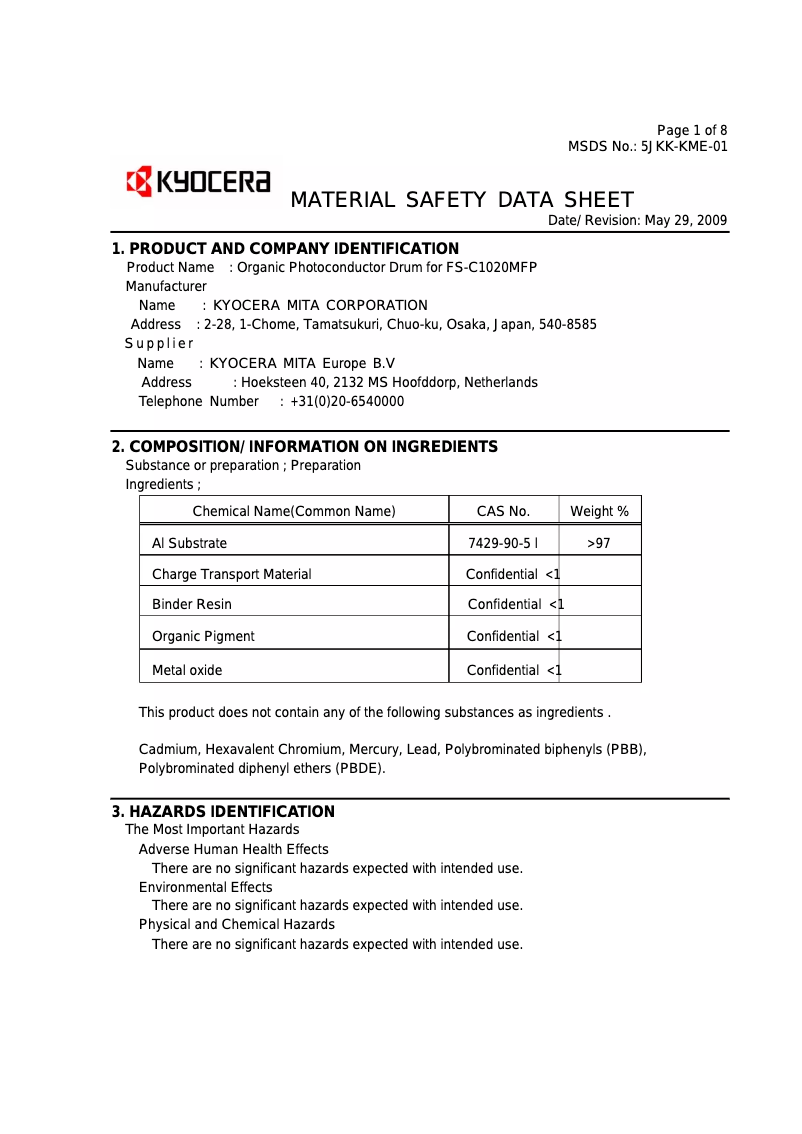 Image de la première page du manuel de l'appareil FS-C1020MFP