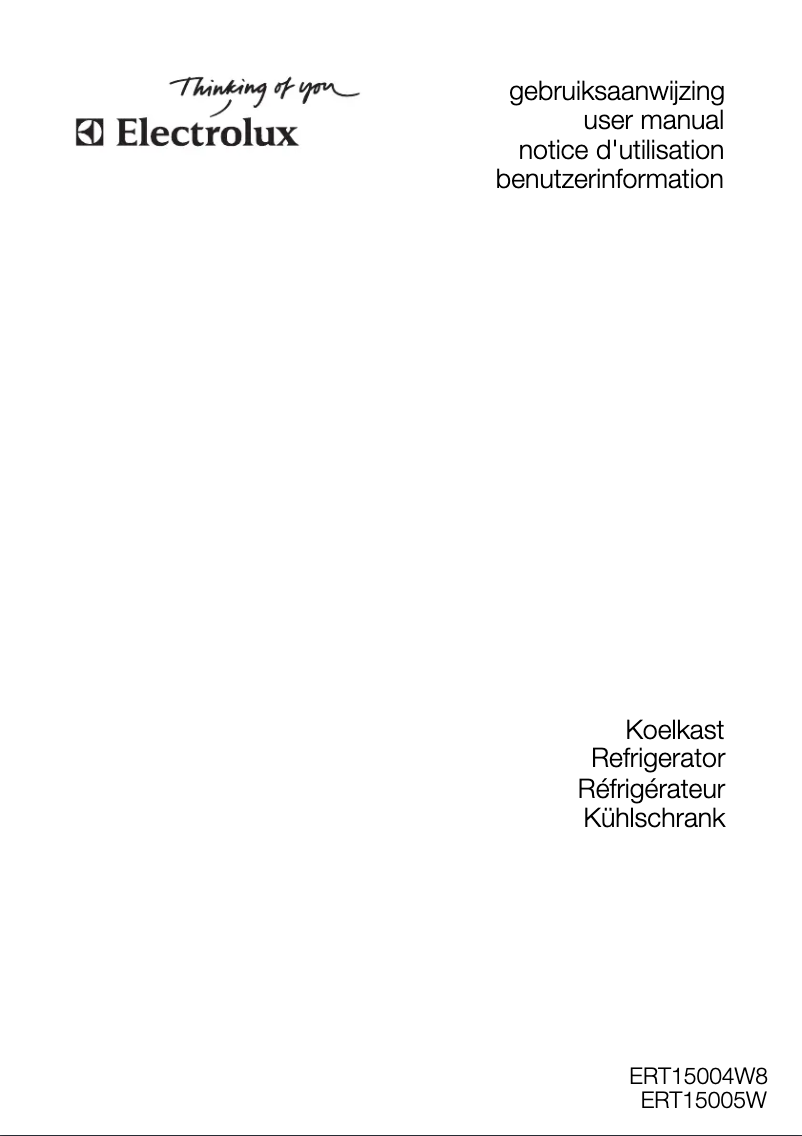 Page 1 de la notice Manuel utilisateur Electrolux ERT 15005 W