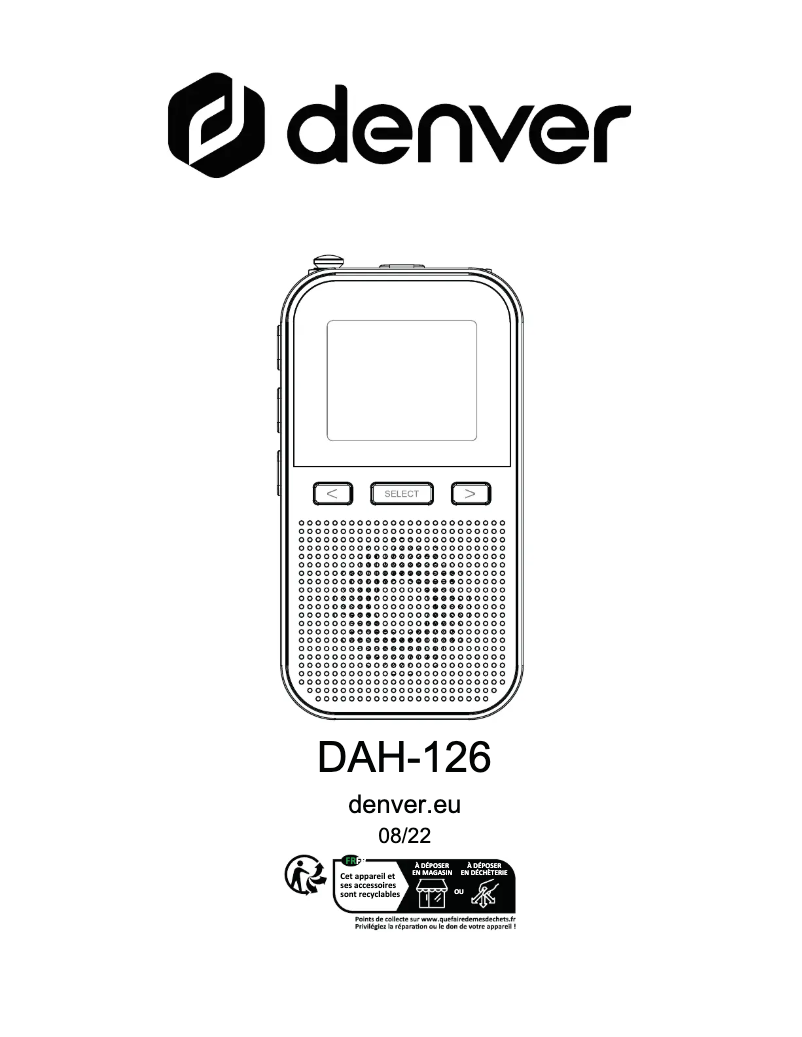 Image de la première page du manuel de l'appareil DAH-126