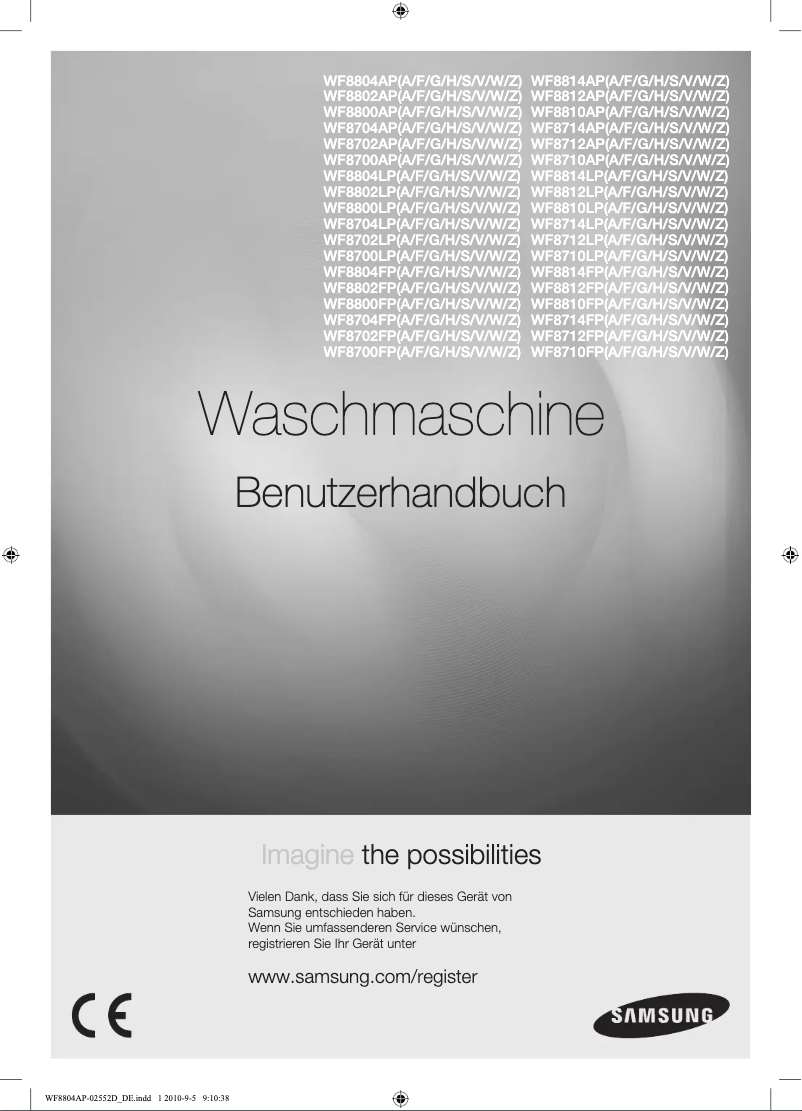 Page n°1 - Manuel utilisateur Samsung WF 8814 fpa