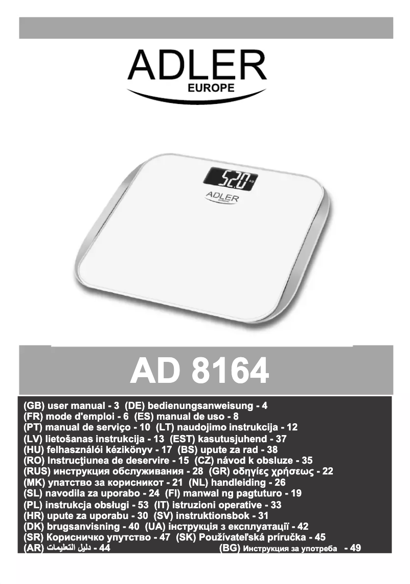 Imagen de la primera página del manual del dispositivo AD 8164