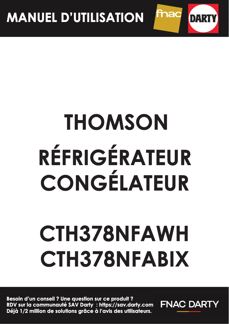Image de la première page du manuel de l'appareil CTH378NFABIX