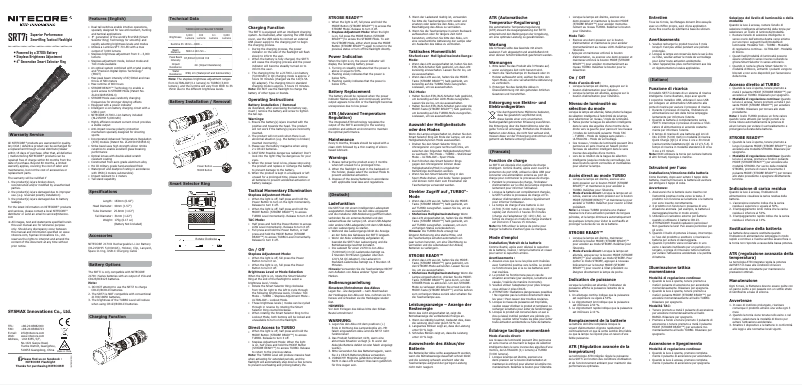 Page 1 de la notice Manuel utilisateur Nitecore SRT7i