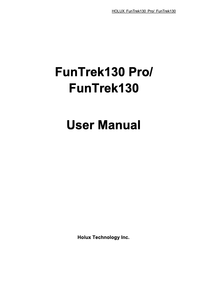 Page n°1 - Manuel utilisateur Holux FunTrek 130
