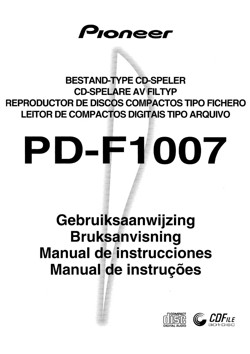 Page n°1 - Manuel utilisateur Pioneer PD-F1007