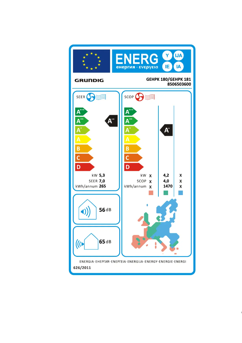 Image de la première page du manuel de l'appareil GEHPK 180 / GEHPK 181