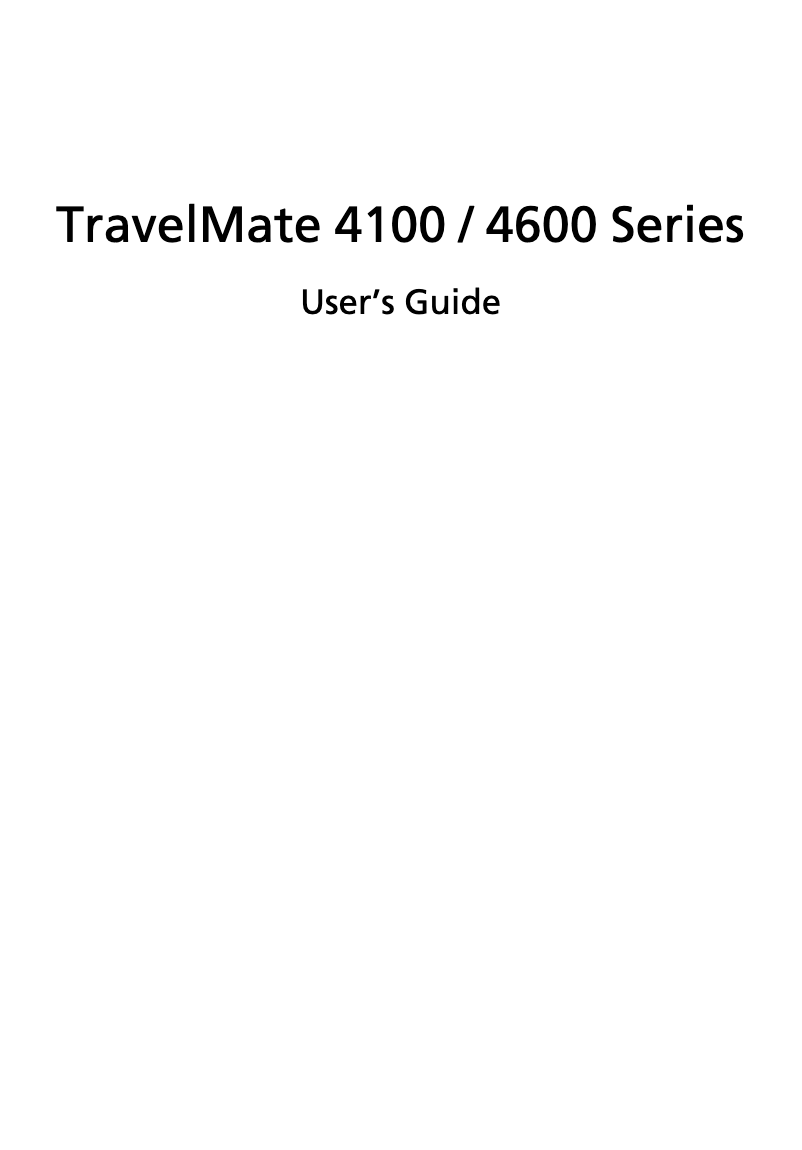 Page n°1 - Manuel utilisateur Acer Travelmate 4100