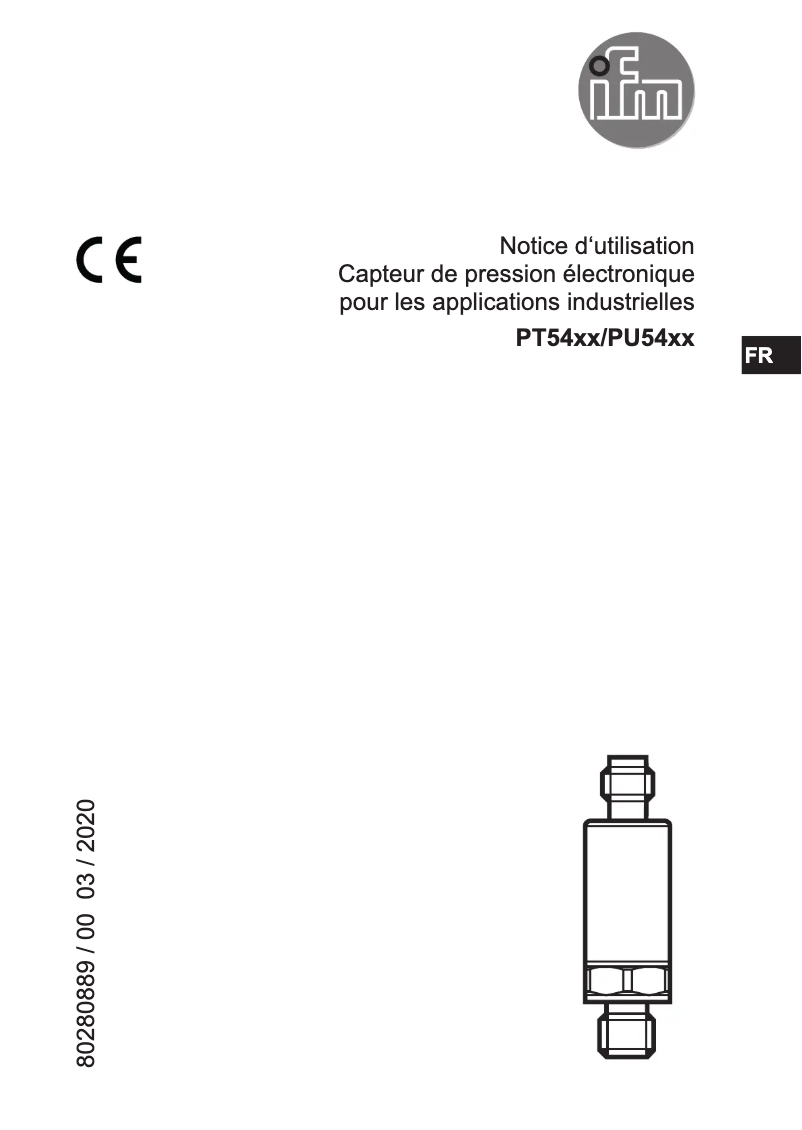Page 1 de la notice Manuel utilisateur IFM PT5400