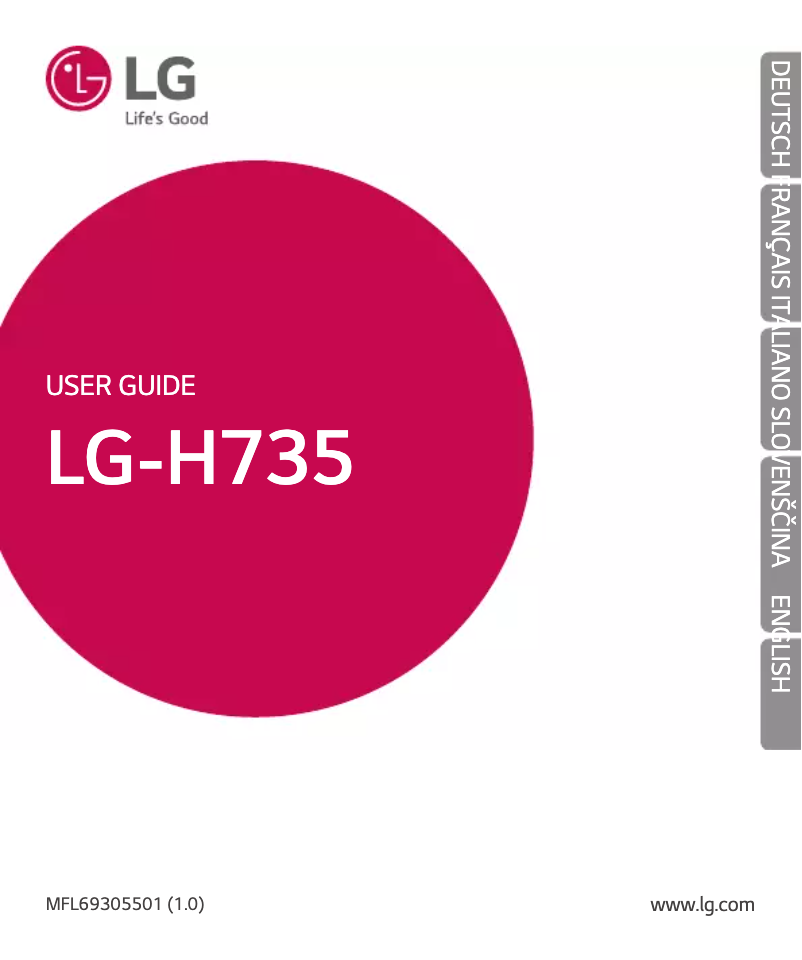 Page 1 de la notice Manuel utilisateur LG H735