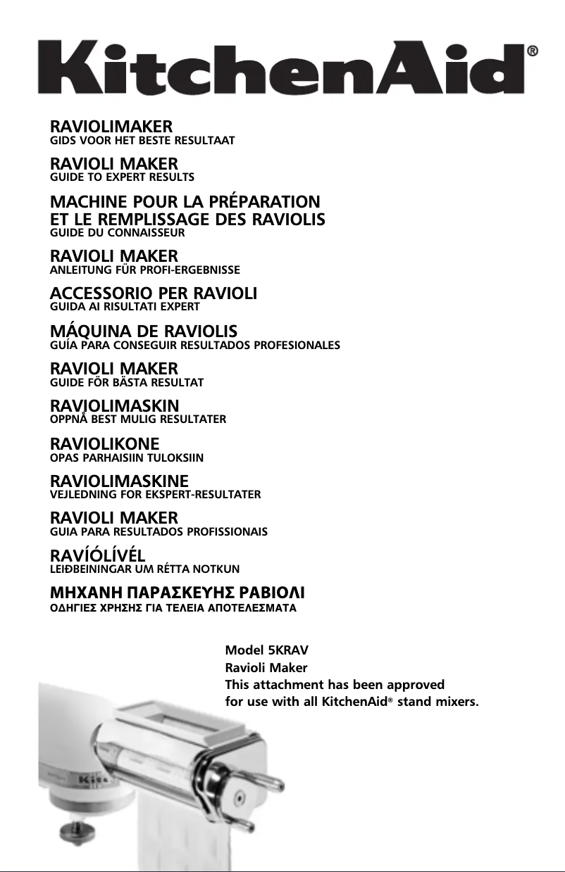 Page 1 de la notice Manuel utilisateur KitchenAid 5KRAV