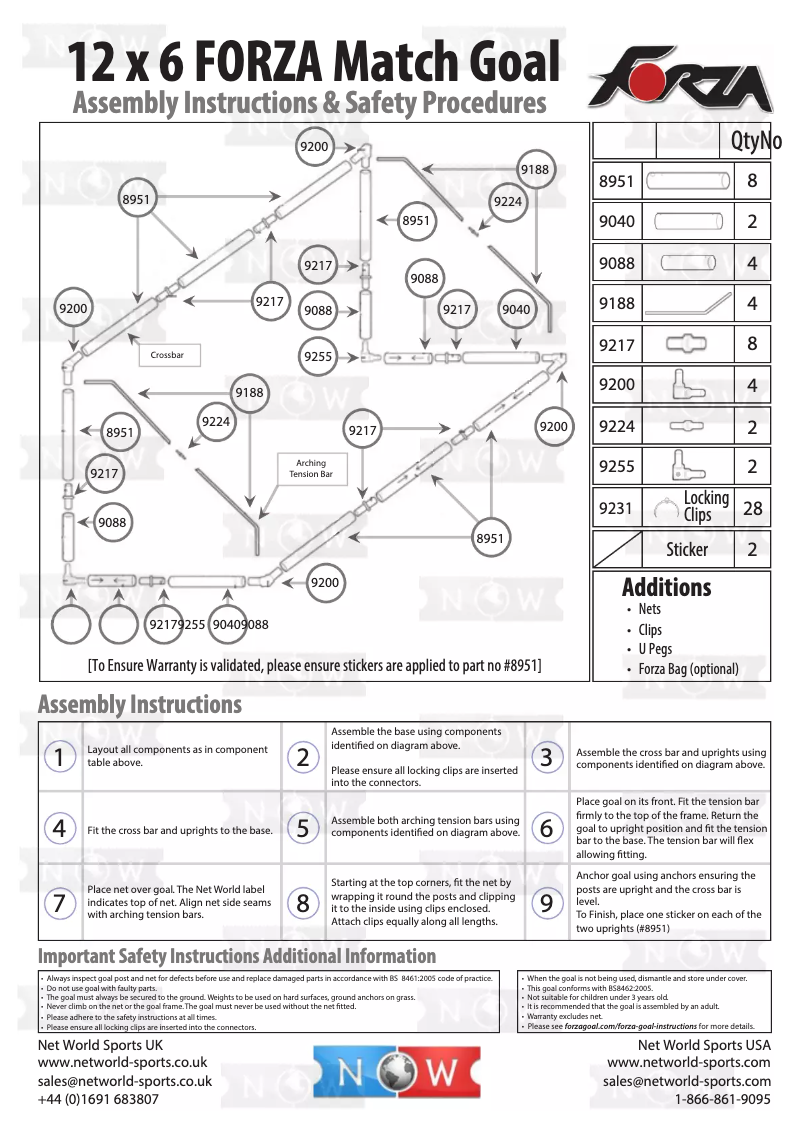Page 1 de la notice Manuel utilisateur Forza 12x6 Match