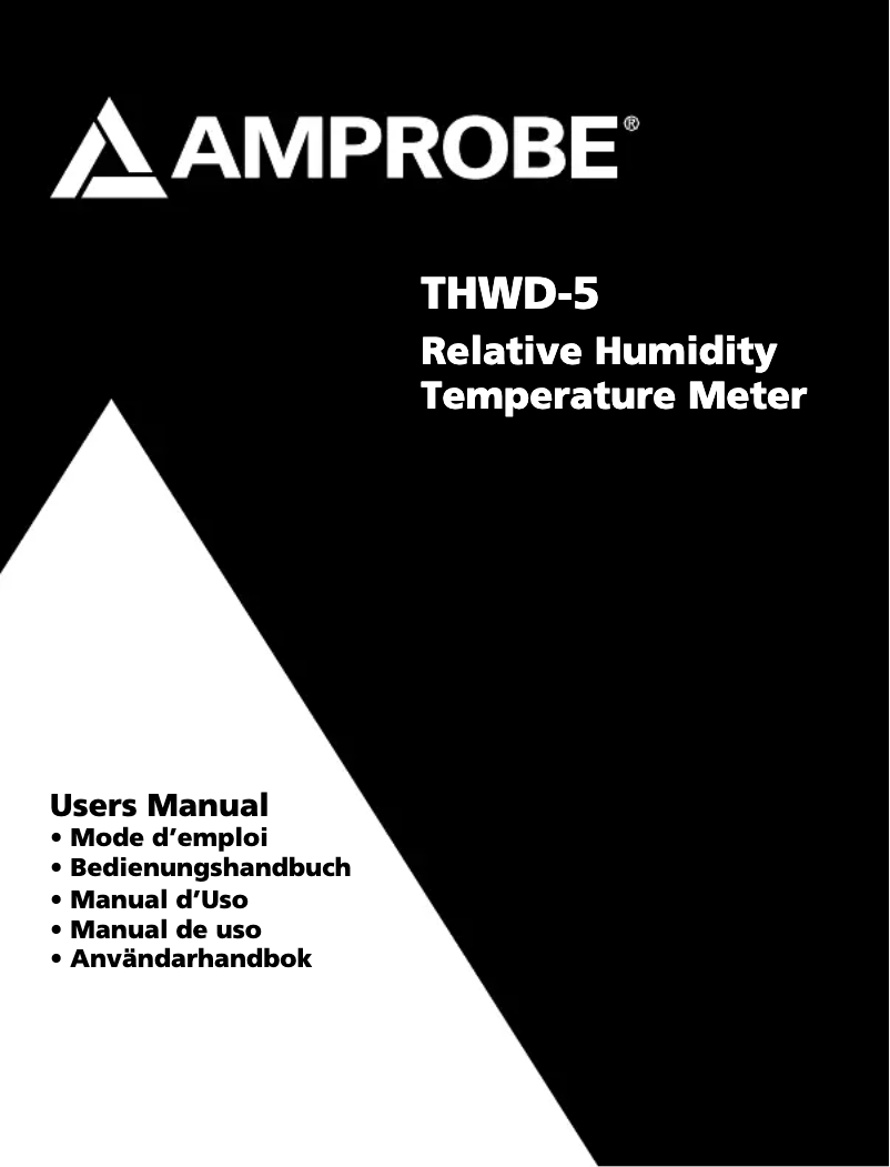 Page n°1 - Manuel utilisateur Amprobe THWD-5