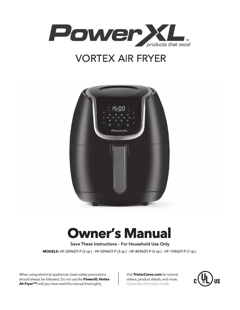 Page n°1 - Manuel utilisateur PowerXL Vortex Air Fryer HF-2096DT-P