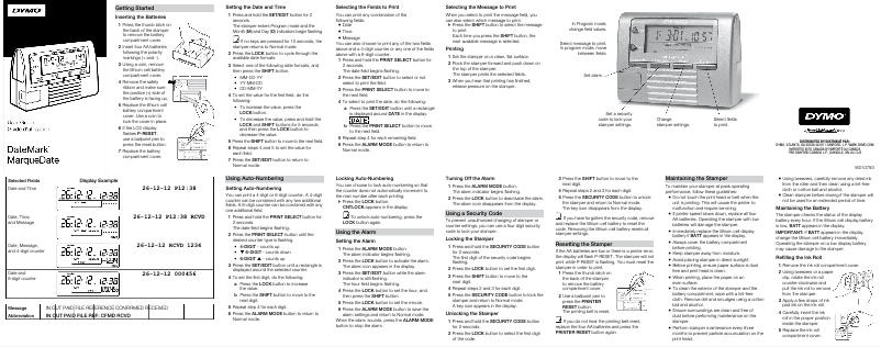 Page n°1 - Manuel utilisateur Dymo DateMark