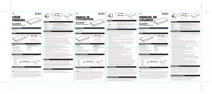 Página 1 del manual Manual de usuario Eton Boost 8400