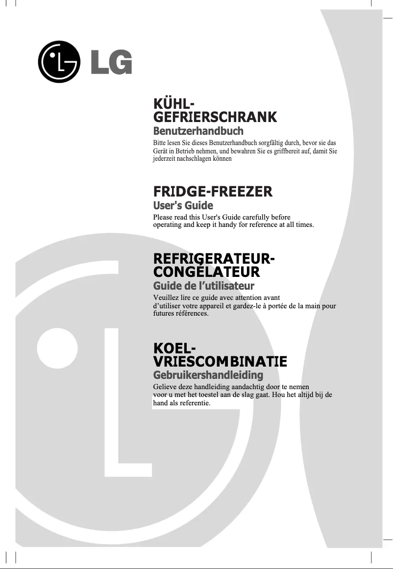 Page 1 de la notice Manuel utilisateur LG GR-B459BSGW