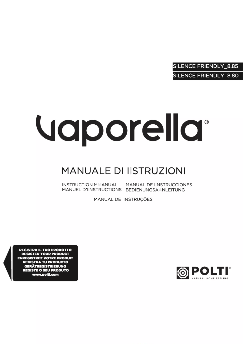 Imagen de la primera página del manual del dispositivo Vaporella Silence Friendly 8.80