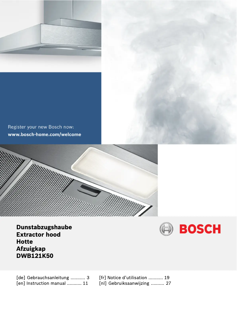 Page 1 de la notice Manuel utilisateur Bosch DWB121K50