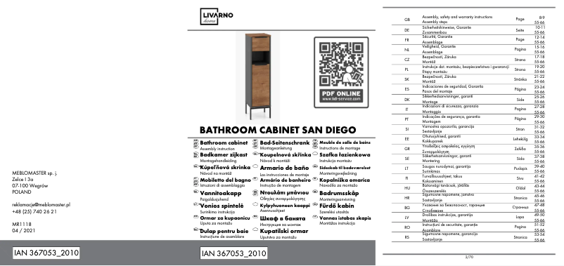 Page n°1 - Manuel utilisateur Livarno Lux IAN 367053