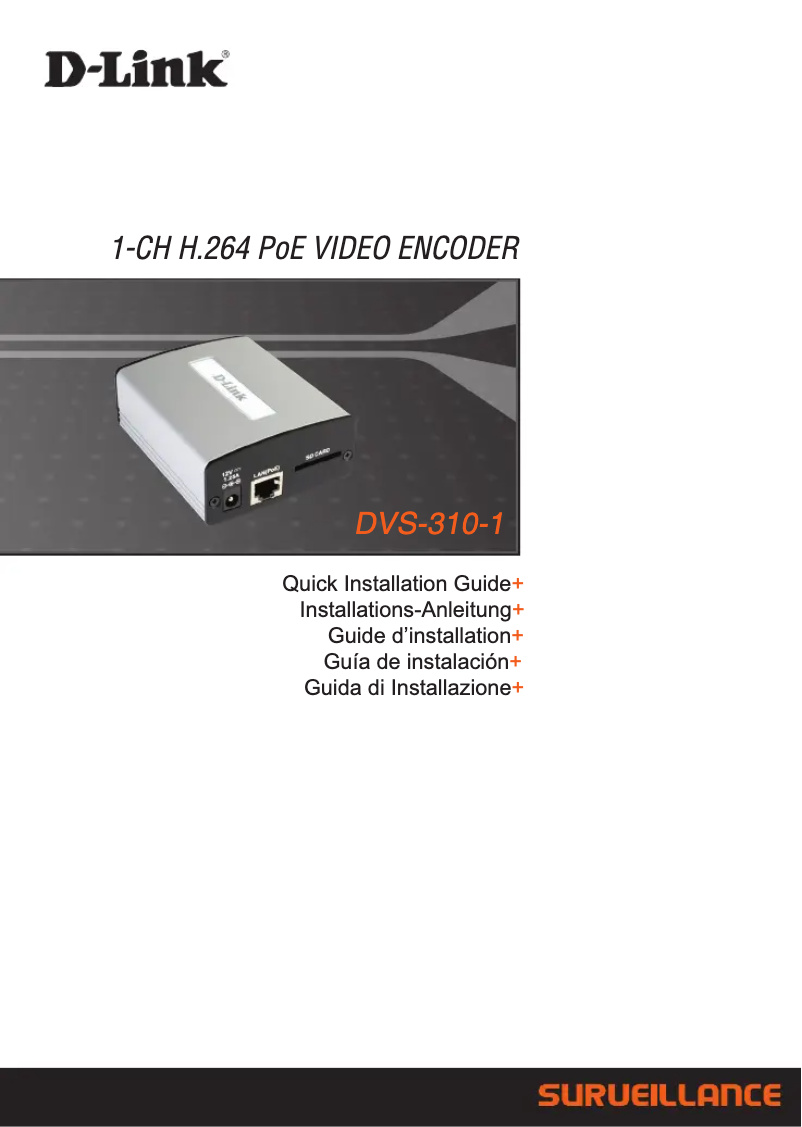 Page 1 de la notice Guide d'installation D-Link DVS-310-1
