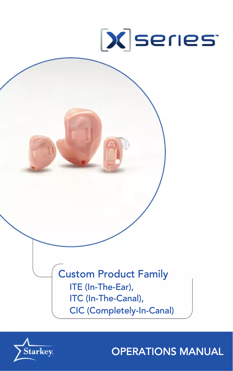 Image de la première page du manuel de l'appareil X Series CIC