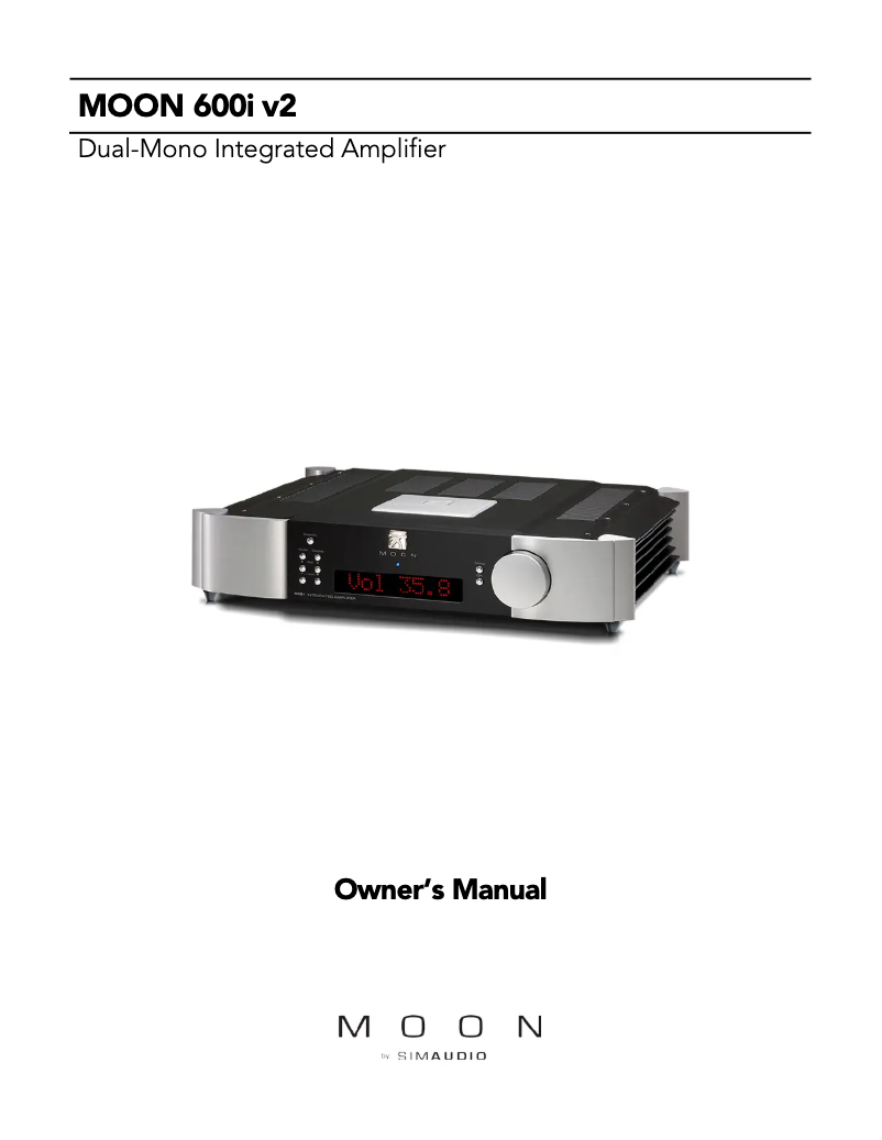 Page n°1 - Manuel utilisateur MOON 600i v2