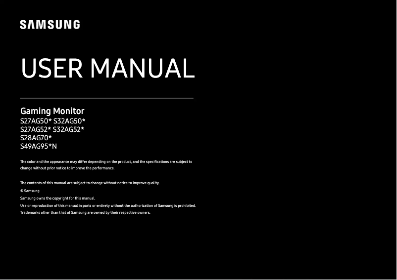 Page 1 de la notice Manuel utilisateur Samsung Odyssey G52A