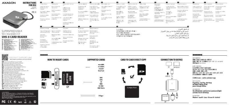 Página 1 del manual Manual de usuario Axagon CRE-S3C