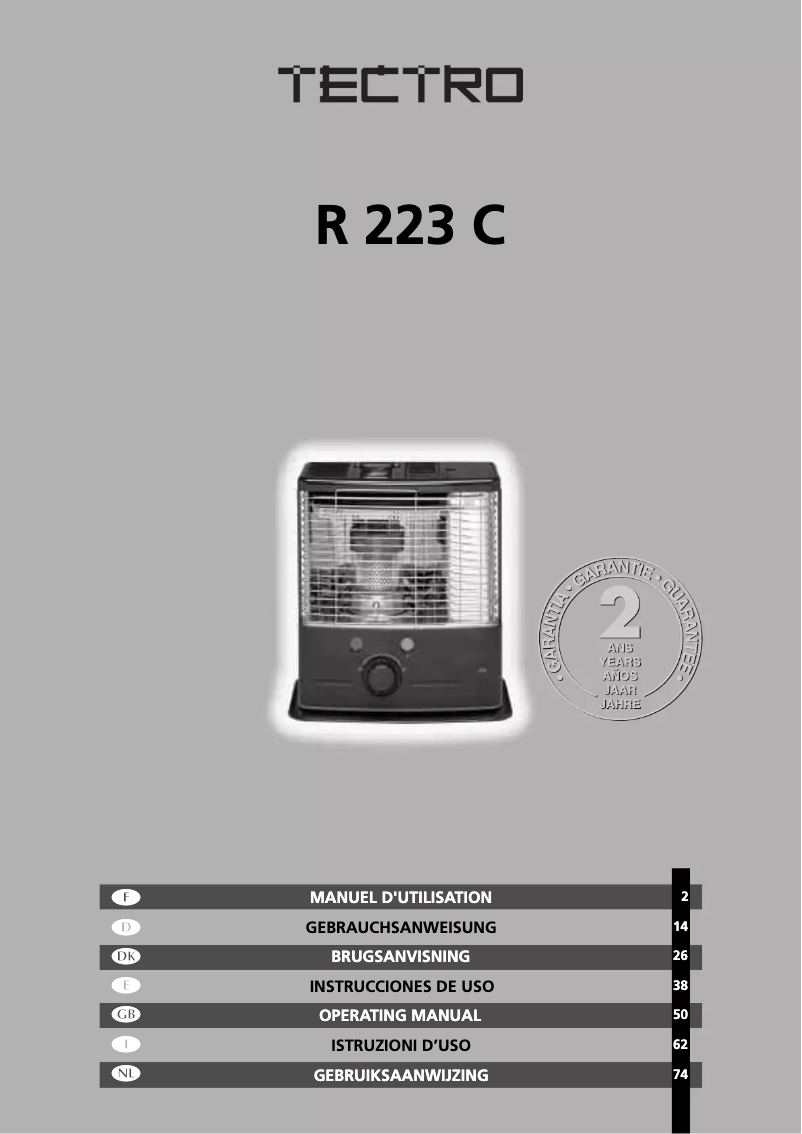 Page n°1 - Manuel utilisateur Tectro R223C