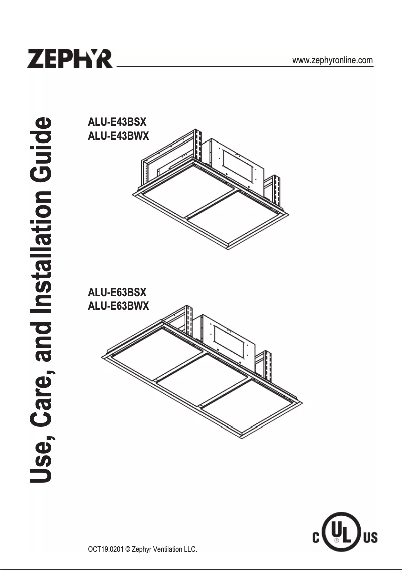 Page 1 de la notice Manuel utilisateur Zephyr ALU-E63BWX