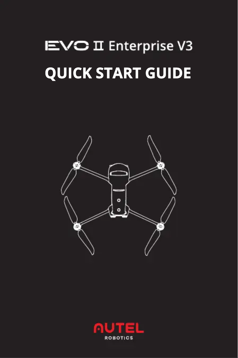 Page n°1 - Guide de démarrage rapide Autel EVO II Enterprise V3