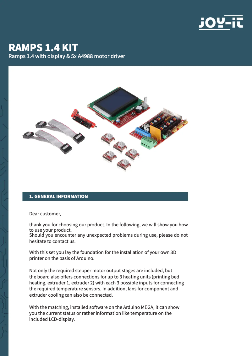 Page n°1 - Manuel utilisateur Joy-It ARD--Kit1